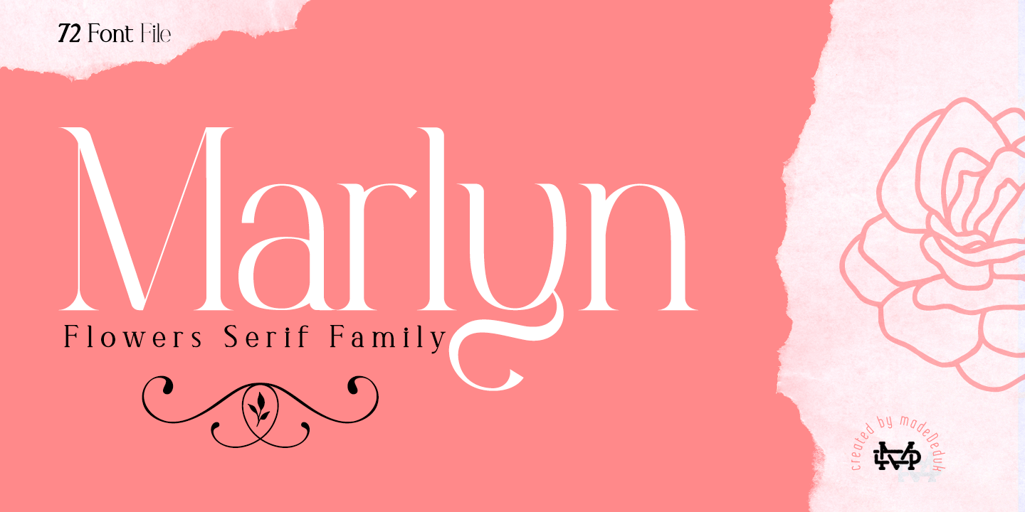 Ejemplo de fuente Marlyn Light Outline Italic